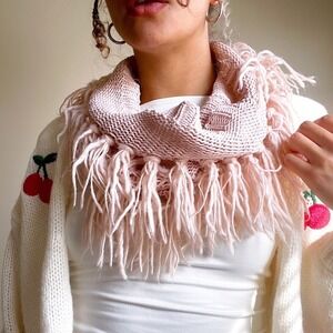 Vintage Western Bohemian Hand-knit Western Bohemian Fringe Scarf